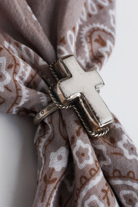Pearl Cross Scarf Ring