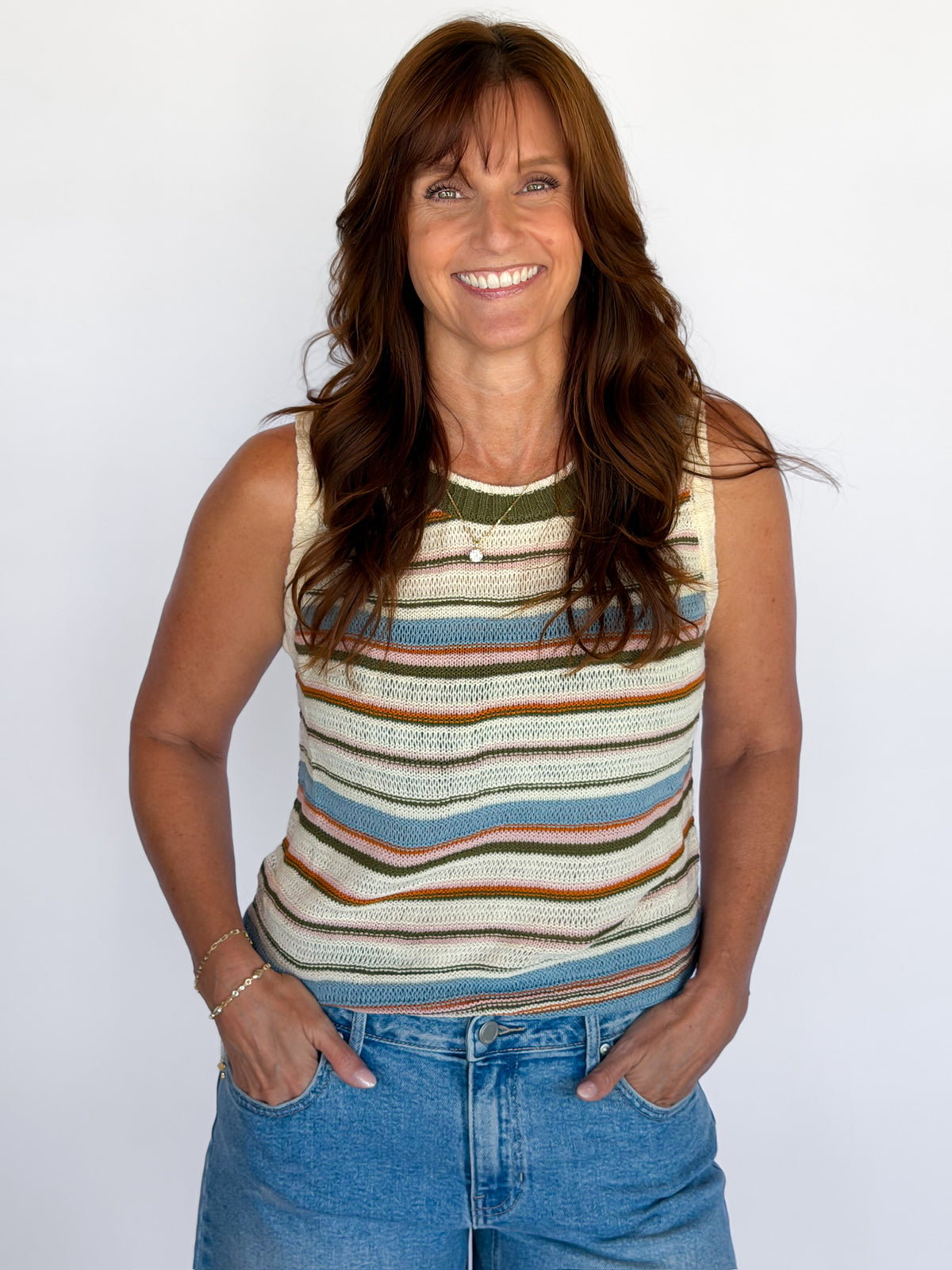 Fall Stripe Sweater Tank