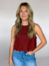 Tea Garden Scallop Hem Top
