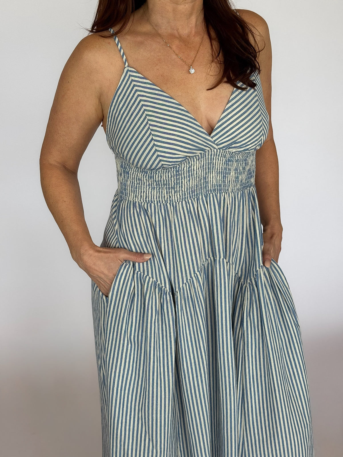 Ian Stripe Midi Dress
