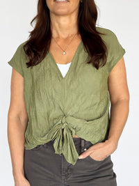 Layla Tie Top - Olive