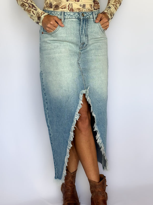 The Range Denim Midi Skirt