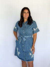 Conway Embroidered Denim Dress
