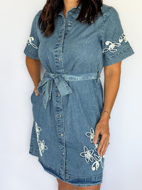 Conway Embroidered Denim Dress