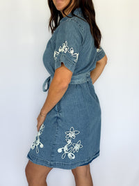 Conway Embroidered Denim Dress