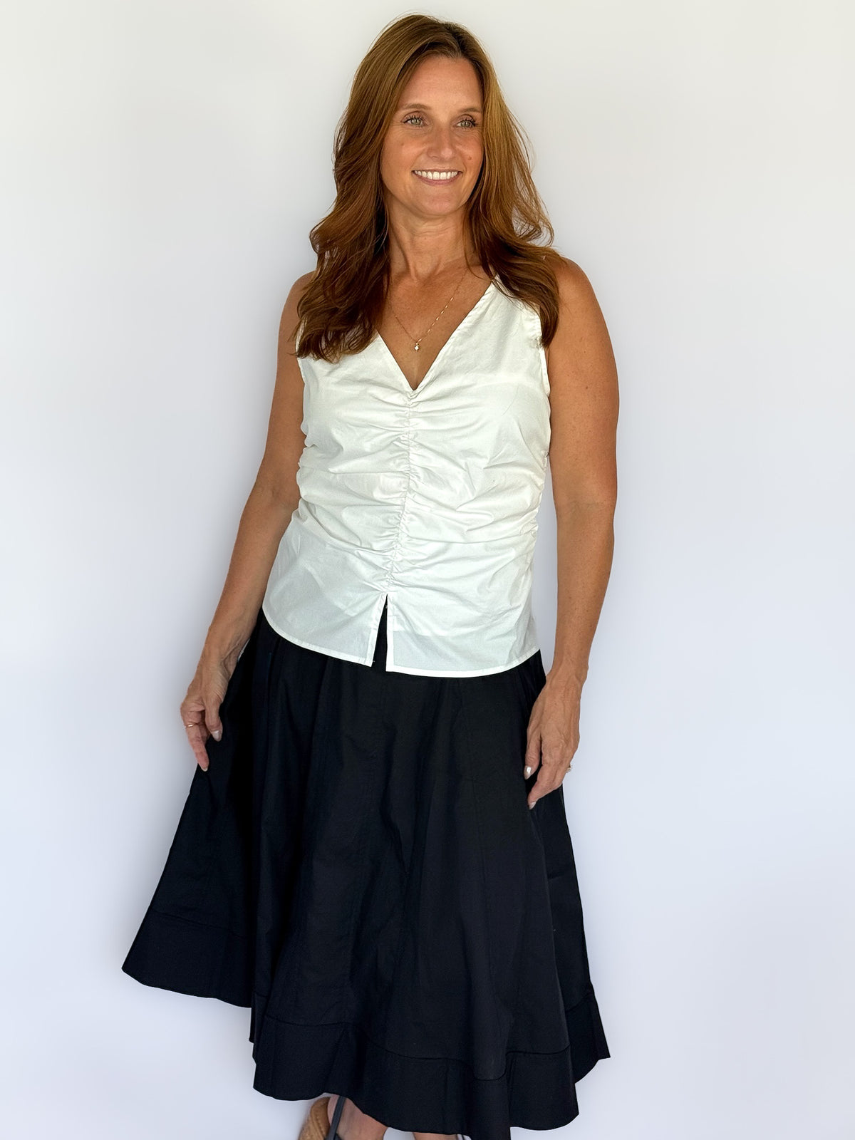 Like Totally Ruched Sleeveless Top