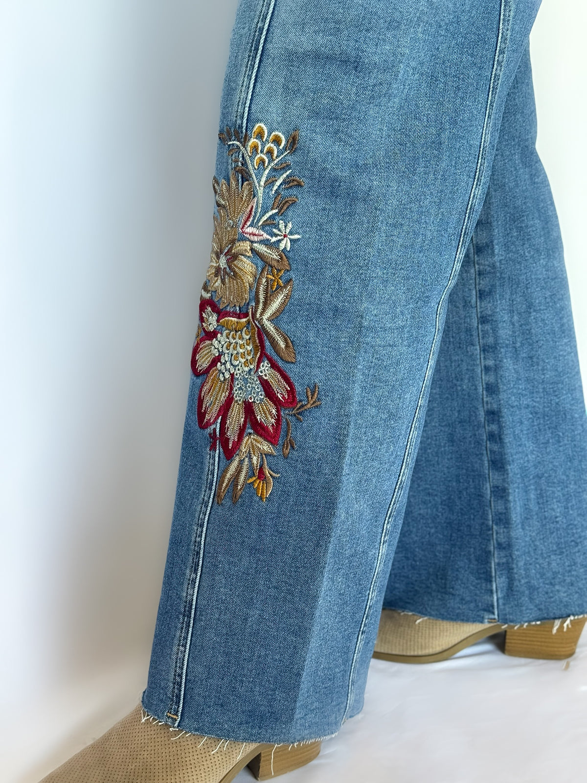 Marigold Harvest Embroidered Jeans
