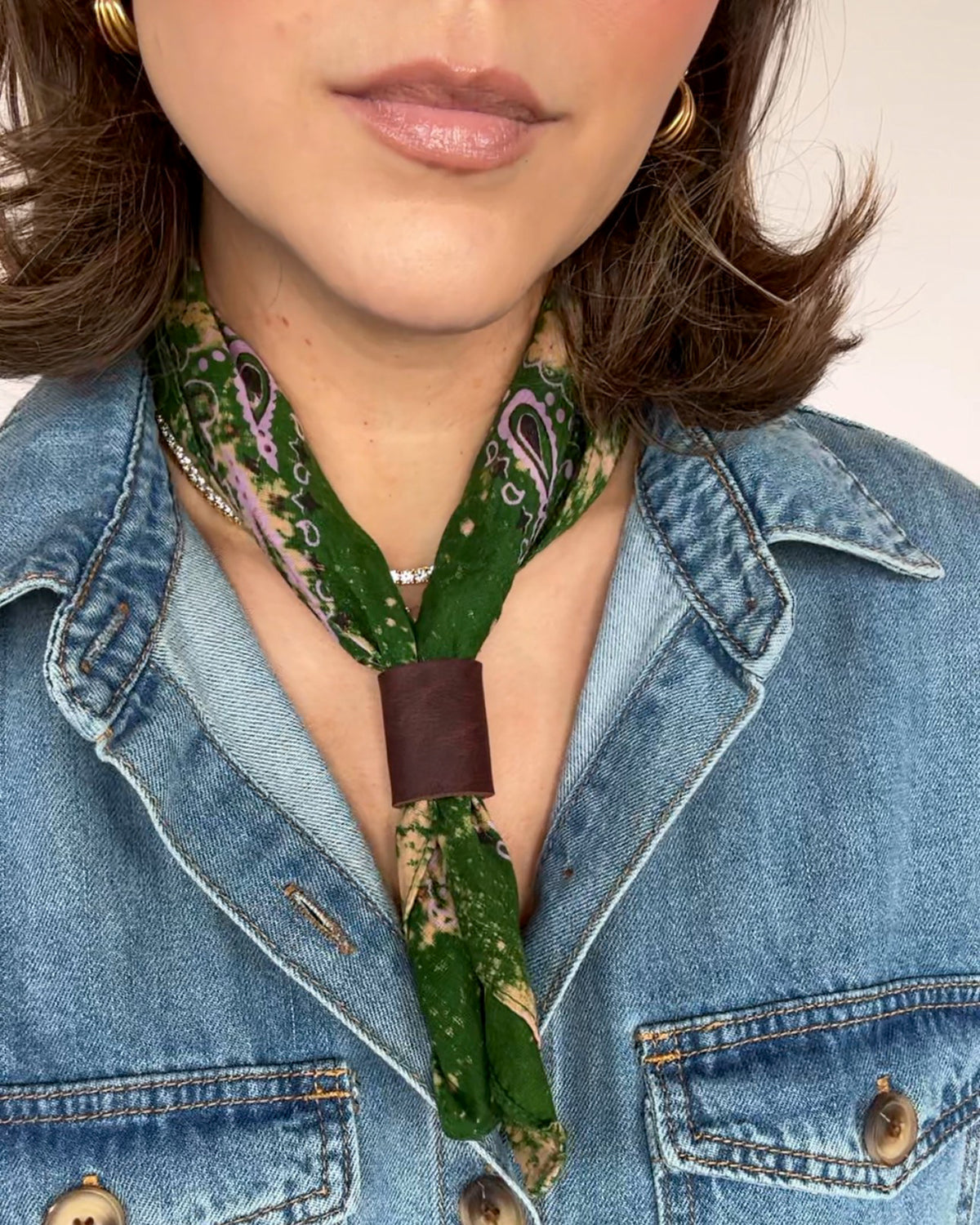 Leather Snap Scarf Rings