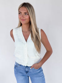 Jennie Checkered Button Up Vest