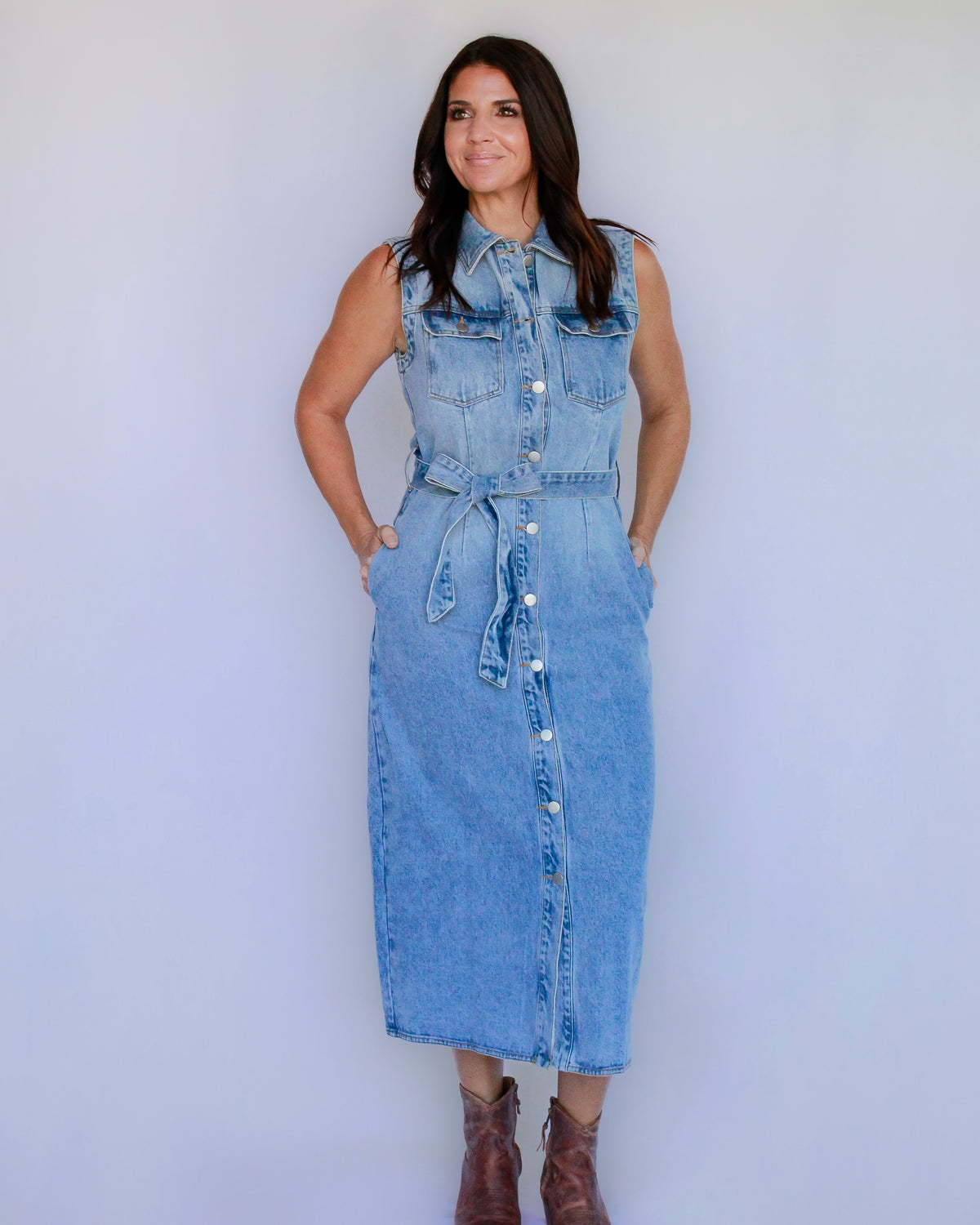 Dancehall Denim Maxi Dress