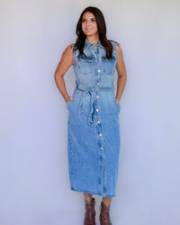 Dancehall Denim Maxi Dress