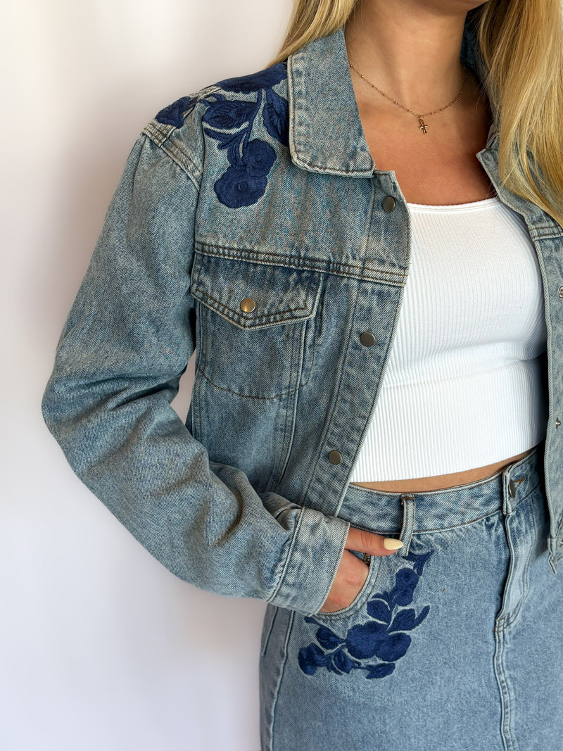 Most Likely Embroidered Denim Jacket