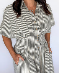 Heather Stripe Button Down Dress
