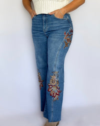 Marigold Harvest Embroidered Jeans