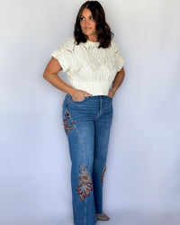 Marigold Harvest Embroidered Jeans