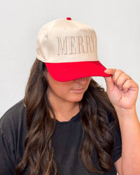 "Merry" Puff Embroidered Hat