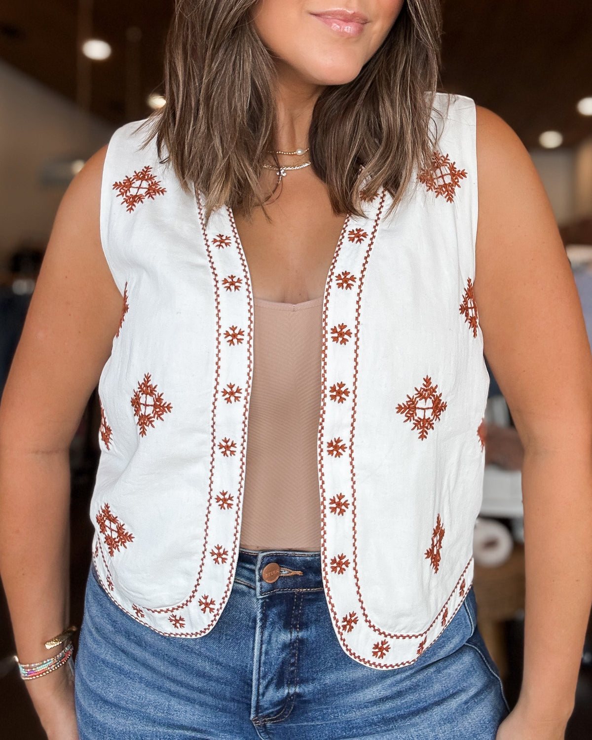 Warm Horizon Embroidered Vest