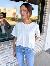 Cele Cropped Tee - White
