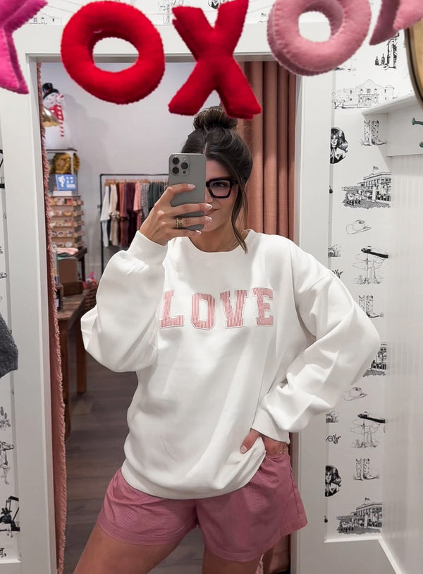 Strawberry Love Striped Sweatshirt