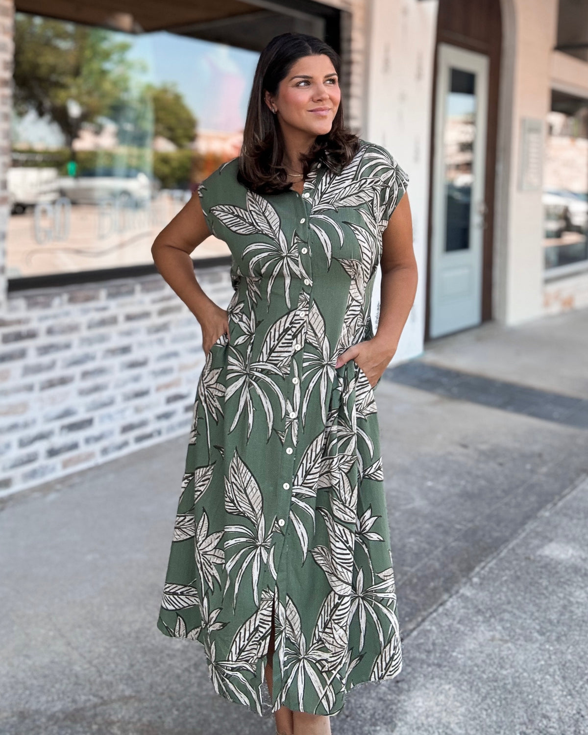 Sunny Palms Midi Dress