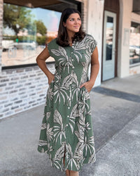 Sunny Palms Midi Dress