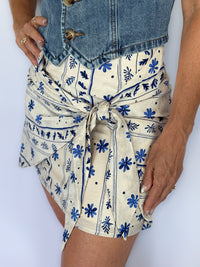 Great Springs Faux Wrap Mini Skirt