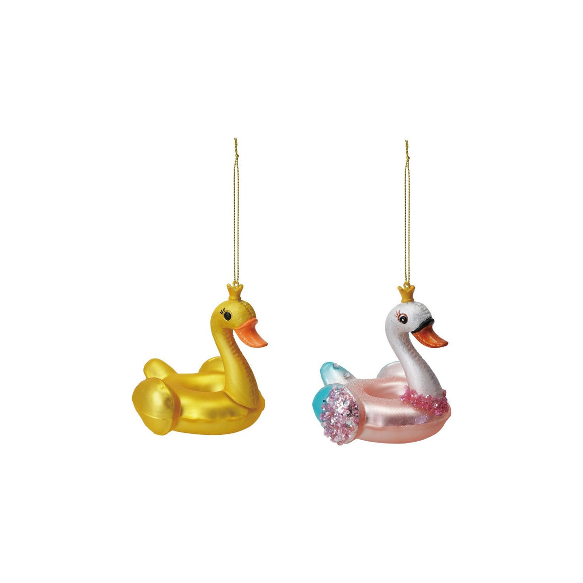 Swan/Duck Pool Float Glass Ornament