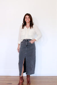 Beth Washed Denim Skirt
