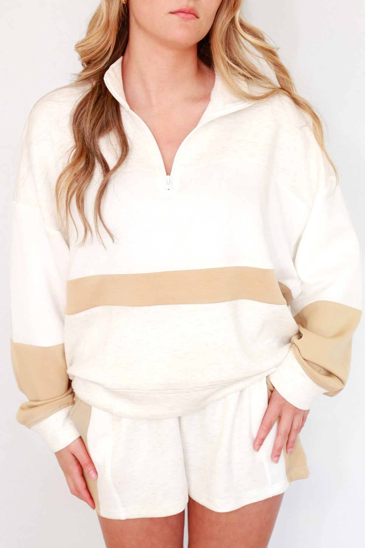 Cloud Fleece Block Quarter Zip