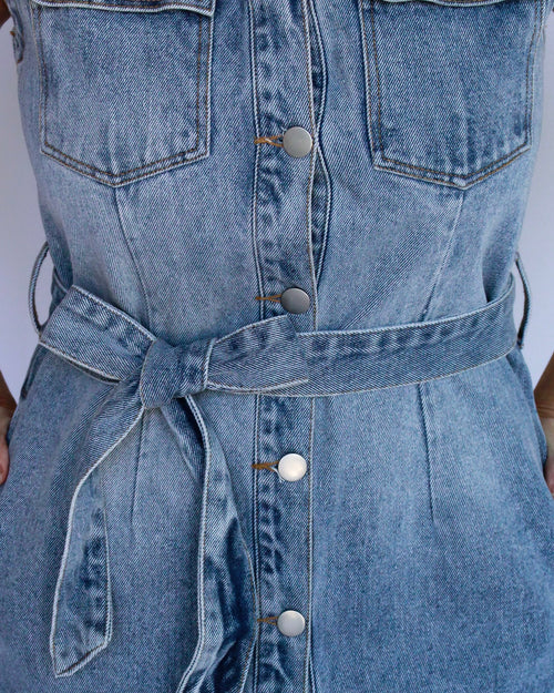 Dancehall Denim Maxi Dress