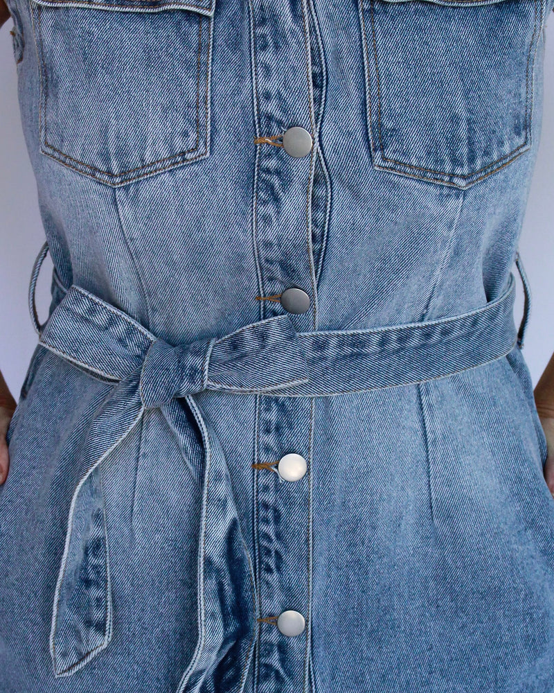 Dancehall Denim Maxi Dress