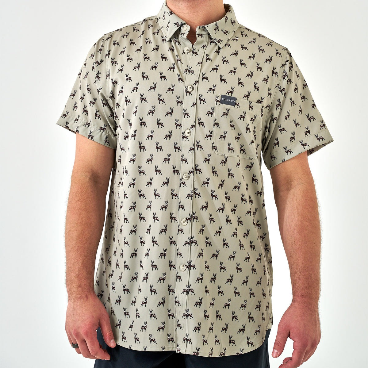 Whitetail Green Performance Button Up