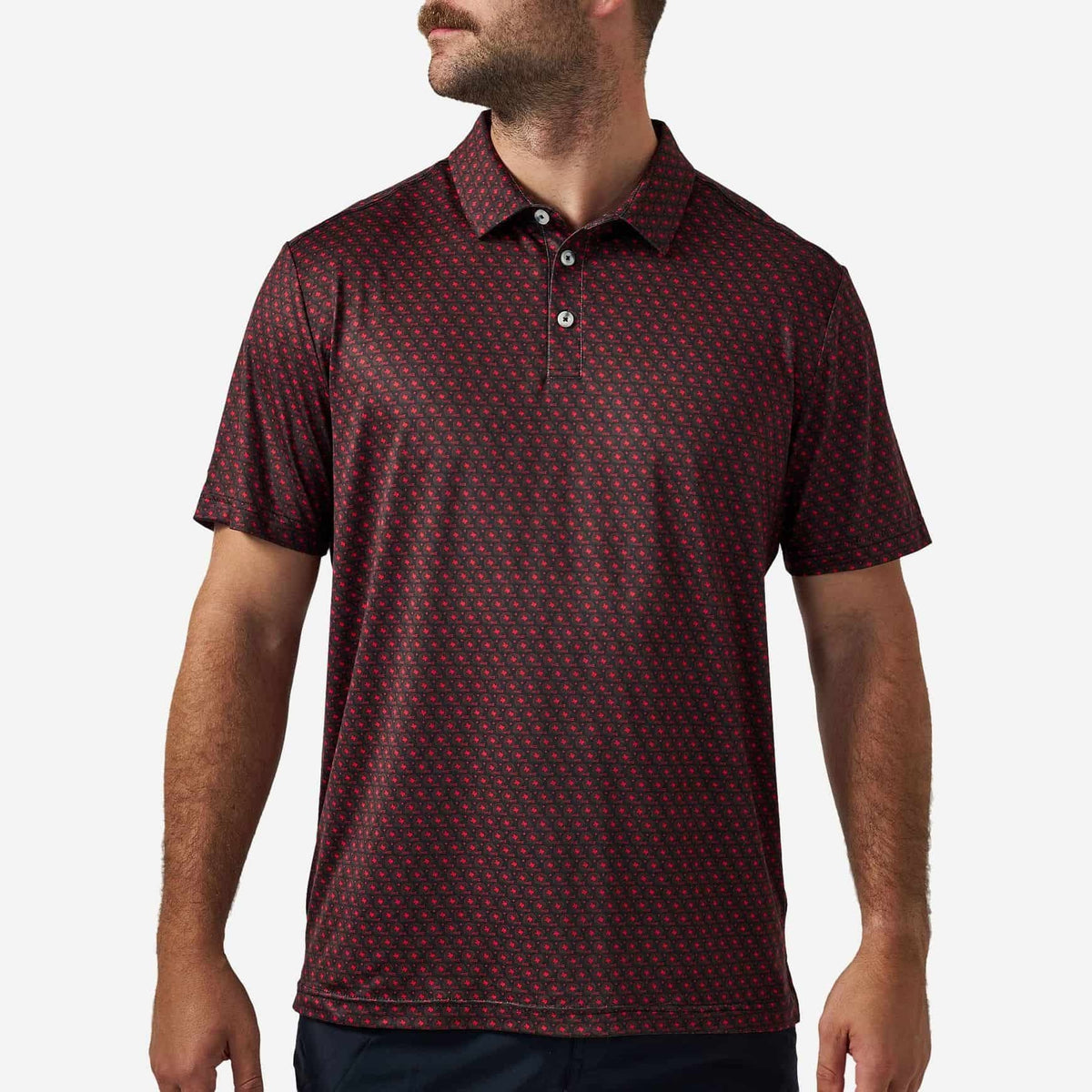 Vintage Helmets Performance Polo-Black & Red