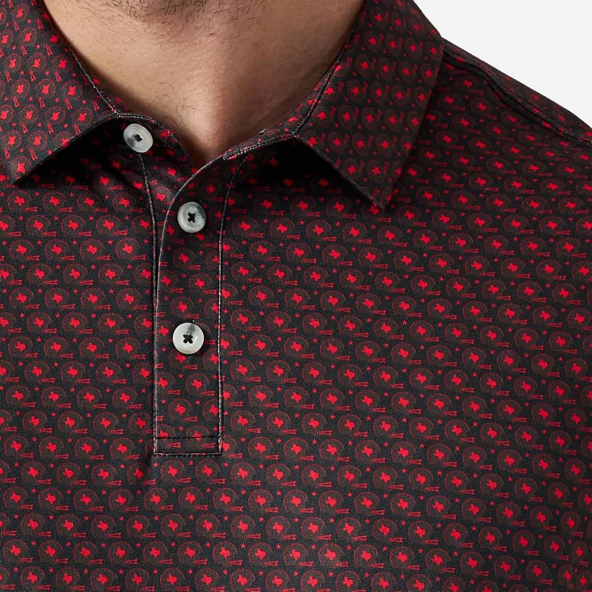 Vintage Helmets Performance Polo-Black & Red