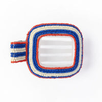 Charlotte Stripe Flat Hair Clip Lapis