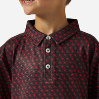 Vintage Helmets Performance Polo- Black & Red