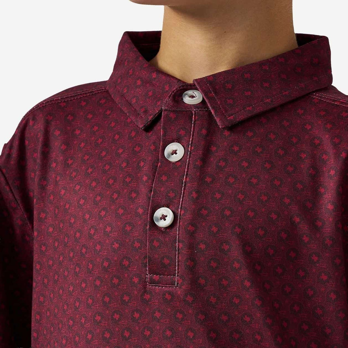 Vintage Helmets Youth Performance Polo-Maroon