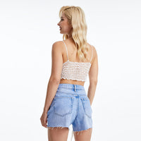 Azure High Rise Denim Shorts