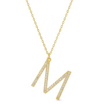 Large Pave CZ Initial Necklace