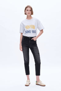 Alexis High Rise Straight Crop Jeans