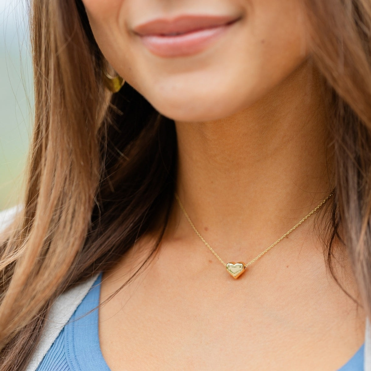 Petite Simple Gold Heart Necklace