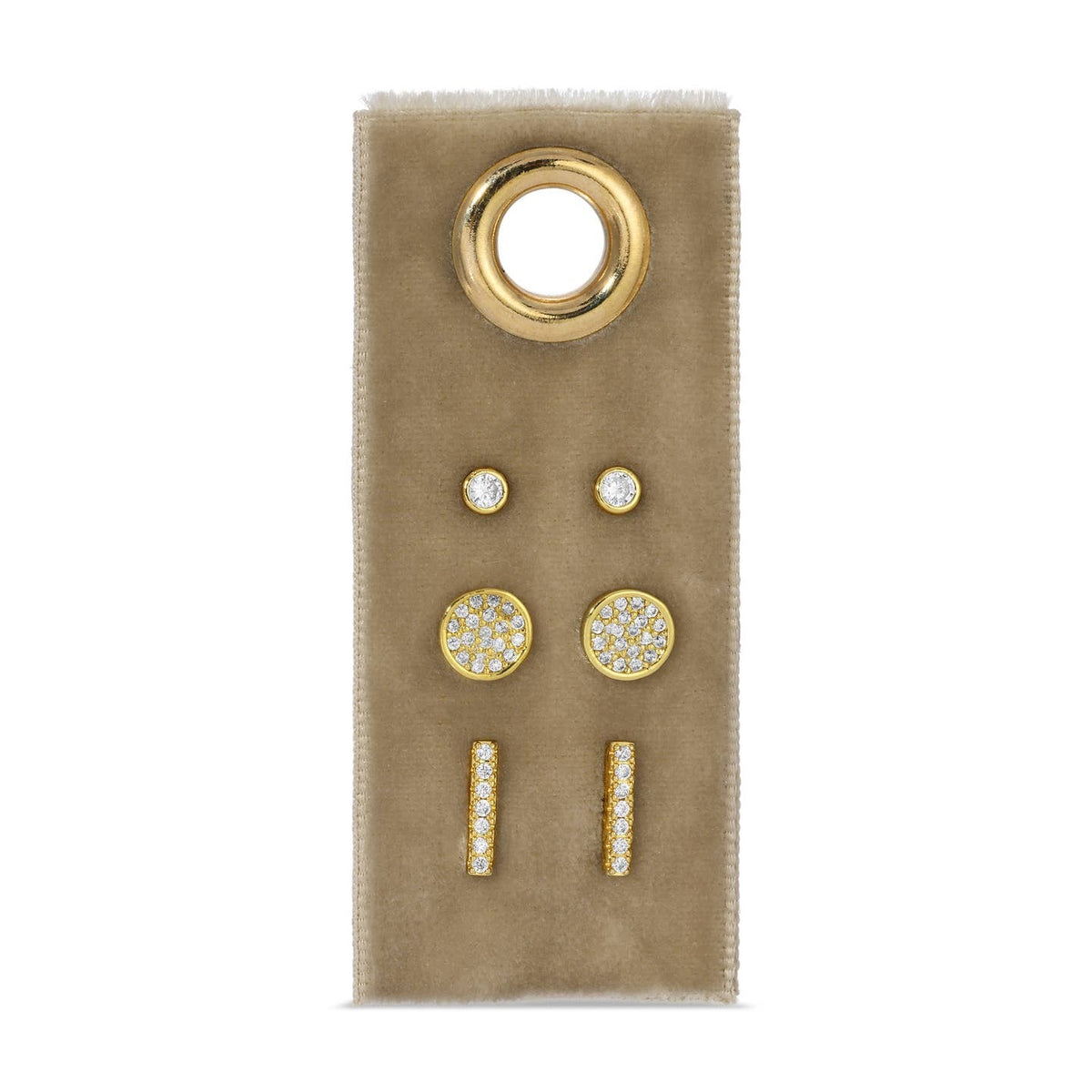 Stud Earrings on Velvet Gift Tag