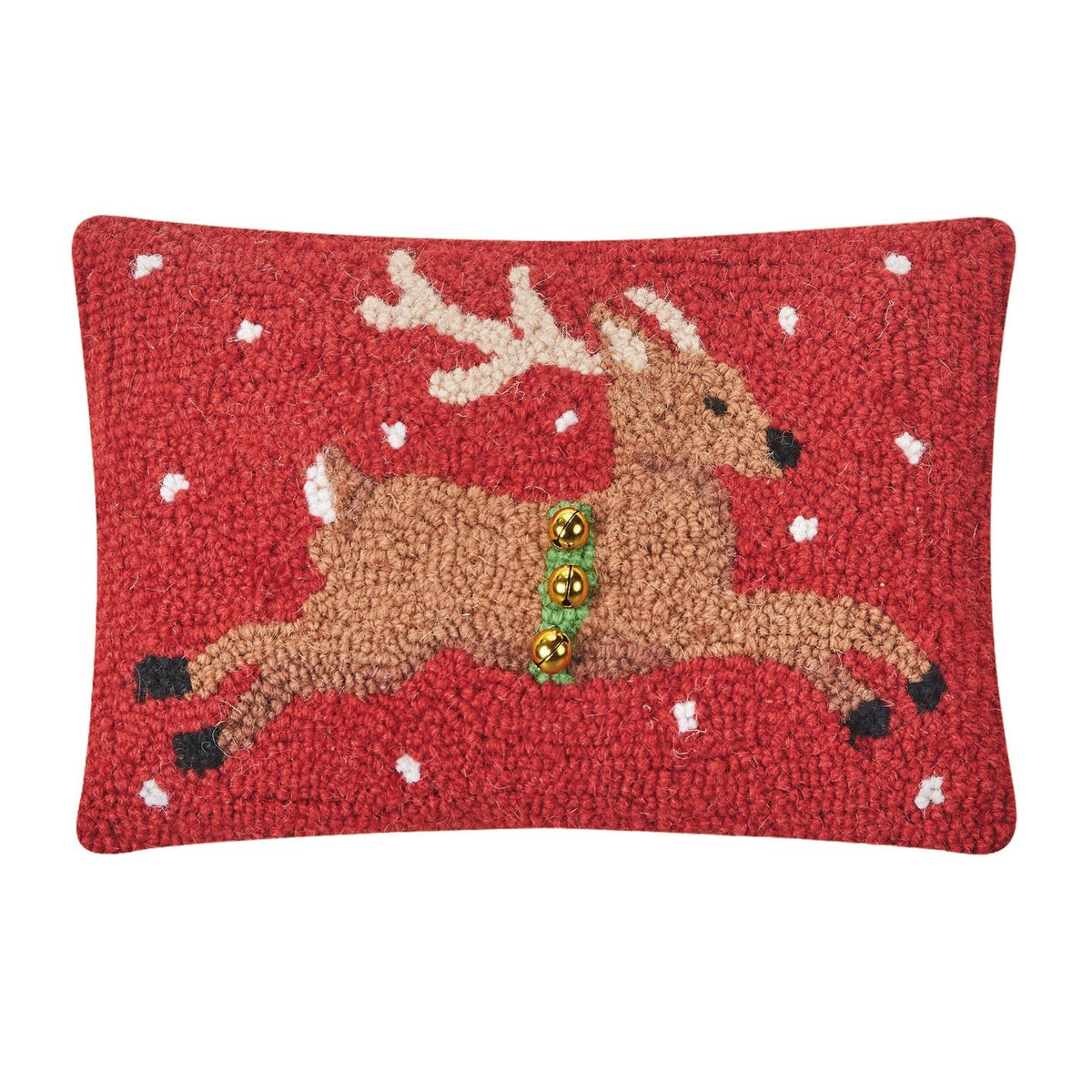 Reindeer w/Bells Hook Pillow