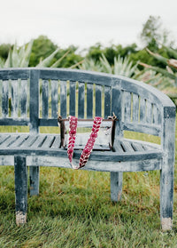 Wendi White & Maroon Adjustable Strap