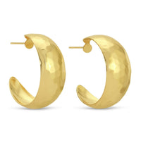 Lg Rounded Hammer Hoop Earrings