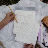Daily Planner Notepad-Green Gingham