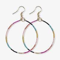 Kelly Color Beaded Hoop Earrings