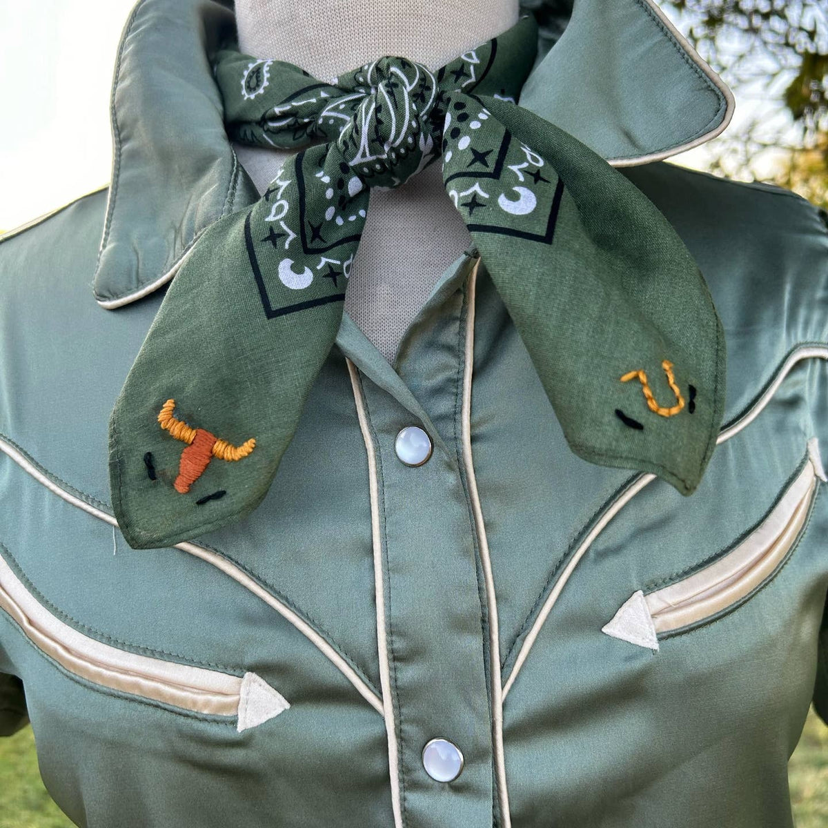 Embroidered Longhorn Bandanas