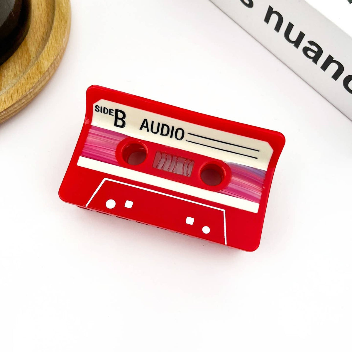 Retro Red Cassette Tape Hair Clip