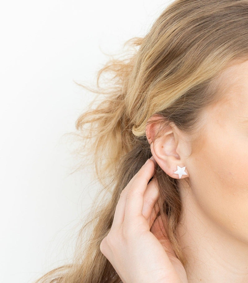 Star Studs - Pearly White